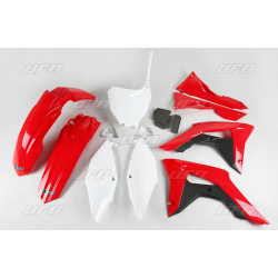 UFO, sada plastů, Honda CRF 250R '18-'20, CRF 450R '17-'20 s víkem vzduchového filtru, barva OEM ( bílá/červená )