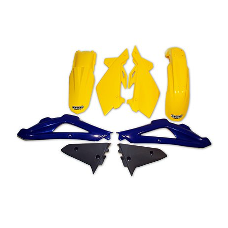UFO, sada plastů, Husqvarna TC 125/250 '05-07 barva OEM (žlutá/grafit/modrá) (HU602E999)