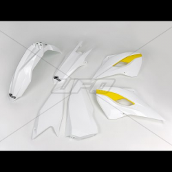UFO, sada plastů, Husqvarna TE/FE 125/250/300/350/450 '15 barva OEM '15 (bílá/žlutá) (HU615E999)