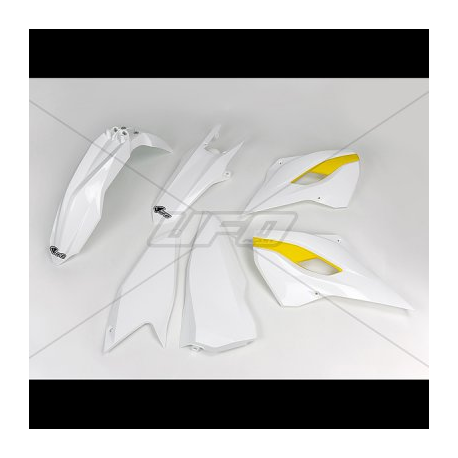 UFO, sada plastů, Husqvarna TE/FE 125/250/300/350/450 '15 barva OEM '15 (bílá/žlutá) (HU615E999)