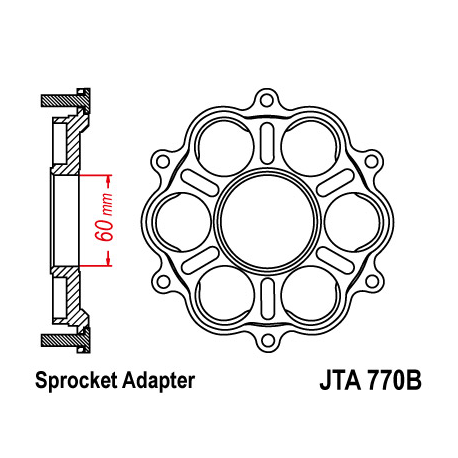 JT, adaptér rozety, Ducati PANIGALE/S/R 1199 '12-'15, 1299 '15-'16, MONSTER 1200 '14-'16