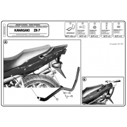 Kappa, nosič centrálního kufru, Kawasaki ZR7 / ZR7S 750 (99-04) (bez plotny)