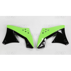 UFO, kryty chladičů, Kawasaki KXF 250 '09-'12 barva OEM (zelená/černá)