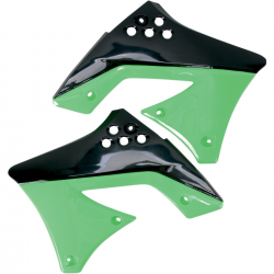 UFO, kryty chladičů, Kawasaki KXF 250 '09-'11 barva OEM (zelená/černá)
