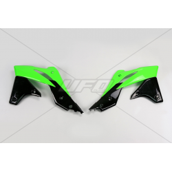 UFO, kryty chladičů, Kawasaki KXF 250 '13-'16 barva OEM (zelená/černá)