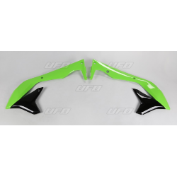UFO, kryty chladičů, Kawasaki KXF 450 '16-'17 barva OEM (zelená/černá)