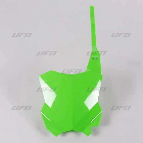 UFO, přední číslová tabulka, Kawasaki KXF 250 17-20, KXF 450 16-20 zelená Fluo barva