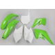 UFO, sada plastů, Kawasaki KXF 250 '04-'05 barva OEM (zelená/bílá) (KA203E999)