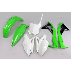 UFO, sada plastů, Kawasaki KXF 250 '17 barva OEM zelená/bílá/černá