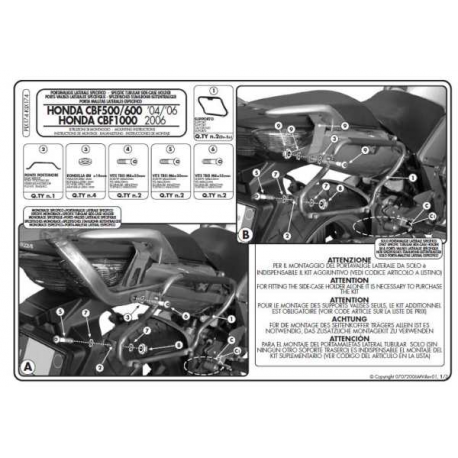 Kappa, nosiče bočních kufrů Monokey SIDE Honda CBF 500/600/1000