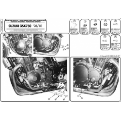Kappa, padací rámy, Suzuki GSX 750 98-02, GSF 600 BANDIT / S 96-04 (TN392), černá barva
