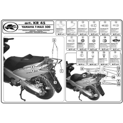 Kappa, nosič centrálního kufru, Yamaha T-MAX 500 (01-07) (s plotnou Monokey)