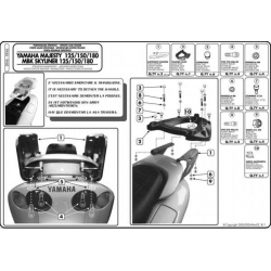 Kappa, nosič centrálního kufru, Yamaha MAJESTY 125/150/180 (01-11) (bez plotny)