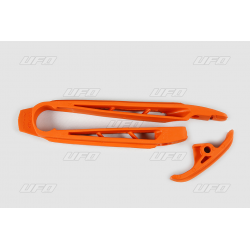 UFO, chránič zadní vidlice (slider řetězu) KTM SX/SXF '07-'10, EXC '08-'11 oranžová barva