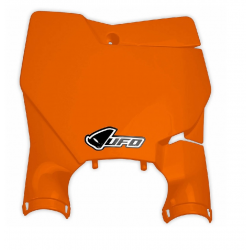 UFO, přední číslová tabulka, KTM SX/SXF '16-'20 (s vyjímkou SX 250 '16) oranžová barva (s kryty přední vidlice)