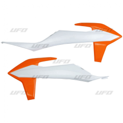 UFO, kryty chladičů, KTM SX/SXF '19-22, EXC/EXC-F 20-23, barva OEM (bílá/oranžová)