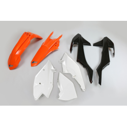 UFO, sada plastů, KTM EXC '17-'19, barva OEM 2018 (oranžová/bílá/černá)