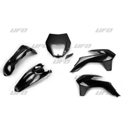 UFO, sada plastů, KTM EXC/EXCF '14-'16 černá barva (s rámečkem světla) (KT524E001)