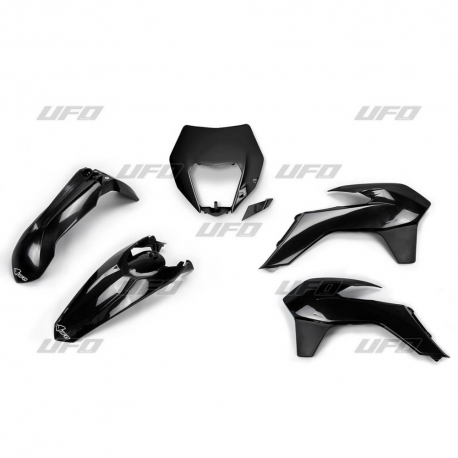 UFO, sada plastů, KTM EXC/EXCF '14-'16 černá barva (s rámečkem světla) (KT524E001)