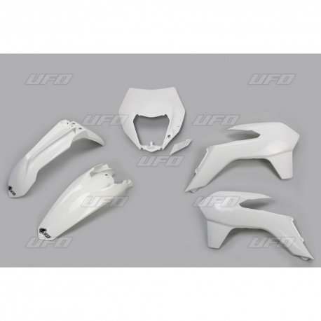 UFO, sada plastů, KTM EXC/EXCF '14-'16 bílá barva (s rámečkem světla)
