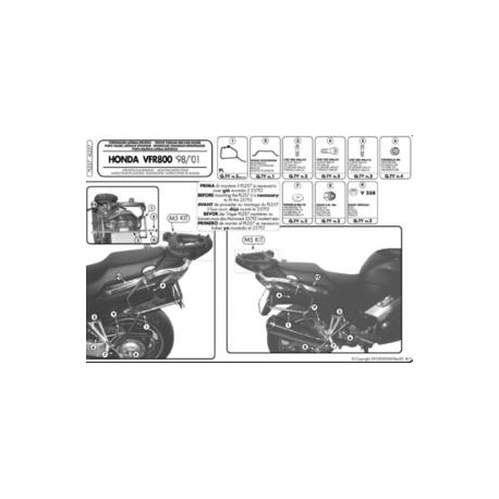Kappa, nosič centrálního kufru, Honda VFR 800 (98-01) (bez plotny)