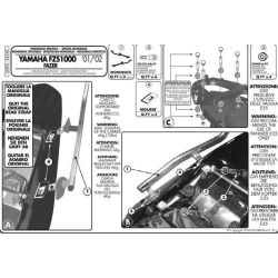 Kappa, nosič centrálního kufru, Yamaha FZS 1000 FAZER (01-05) (bez plotny)