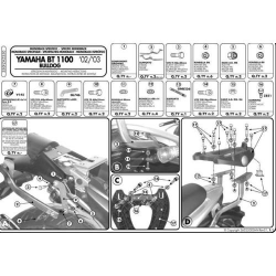 Kappa, nosič centrálního kufru, Yamaha BT 1100 BULLDOG (02-09) (bez plotny)