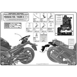 Kappa, nosič centrálního kufru, Yamaha FZ8 / FAZER 8 800 (10-15) (bez plotny)