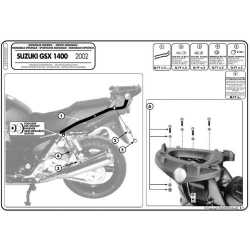 Kappa, nosič centrálního kufru, Suzuki GSX 1400 (02-09) (bez plotny)