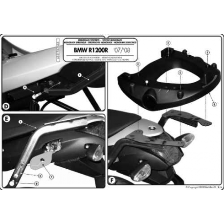 Kappa, nosič centrálního kufru, BMW R 1200R (06-10) (bez plotny)