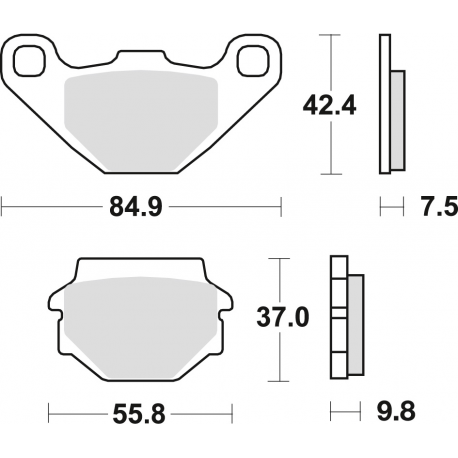 TRW Lucas, brzdové desky KH67 Organic, Aprilia PEGASO 650 91-00, Kawasaki KLR 250 84-05, GPZ 500 88-04, KLE 500 91-07, KL / KLR