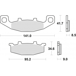 TRW Lucas, brzdové desky KH129 Organic, Kawasaki ZL 600 95-97, ZZR 600 / 1100 90-92, ZR 750 91-99, GPZ 900 90-94, GTR 1000 94-0