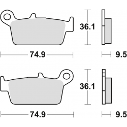 TRW Lucas, brzdové desky KH131 Organic, Honda CRF 230 08-10, XR 250 88-97, XR 600 91-99, Yamaha WR 125 98-07, zadní