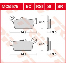 TRW Lucas, brzdové desky KH131 Sinter Offroad, Honda CRF 230 08-10, XR 250 88-97, XR 600 91-99, Yamaha WR 125 98-07, zadní
