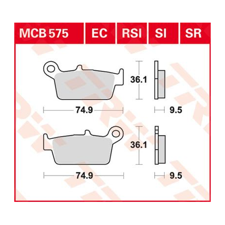 TRW Lucas, brzdové desky KH131 Sinter Offroad, Honda CRF 230 08-10, XR 250 88-97, XR 600 91-99, Yamaha WR 125 98-07, zadní