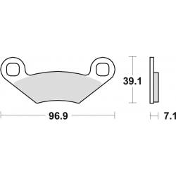 TRW Lucas, brzdové desky KH159 Organic, Polaris OUTLAW 450 08-10, SPORTSMAN 500 '08-, SPORTSMAN 600 / 700 02-06, SPORTSMAN 800