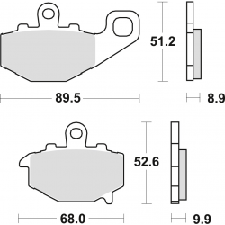 TRW Lucas, brzdové desky KH192 Organic, Kawasaki ZX6R 600 94-16, ZX6R 636 02-06, ER6 06-16, VERSYS 650 07-14, Z 750 04-06, ZX9R
