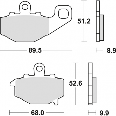 TRW Lucas, brzdové desky KH192 Organic, Kawasaki ZX6R 600 94-16, ZX6R 636 02-06, ER6 06-16, VERSYS 650 07-14, Z 750 04-06, ZX9R