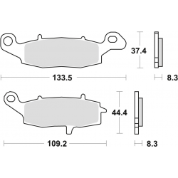 TRW Lucas, brzdové desky KH229 Sinter Street Kawasaki ER5 01-06, ER6 06-16, VERSYS 650 07-09, KLR 650 95-04, Z 750 04-06, ZR7