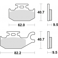 TRW Lucas, brzdové desky KH307 Sinter Offroad, CAN-AM OUTLANDER 500 07-12 DS 650 01-07 OUTLANDER 650 / 800 07-12, Yamaha YFM 40