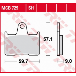 TRW Lucas, brzdové desky KH254 Organic, Suzuki GSXR 600 04-05, GSF 650 05-06, GSXR 750 04-05, GSX 1400 01-07, zadní