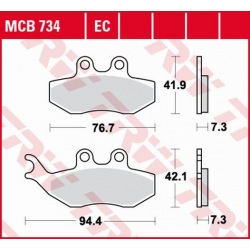 TRW Lucas, brzdové desky KH194 Organic, Aprilia SX 50 14-, Yamaha DT 50 04-08, TZR 50 03-20, XT 125 05-11, přední
