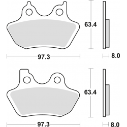 TRW Lucas, brzdové desky KH400 Sinter Street Harley-Davidson XL / XLH 883 99-03, XL 1200 00-03, FLHR / FLHT / FLSTC / FLTRI /