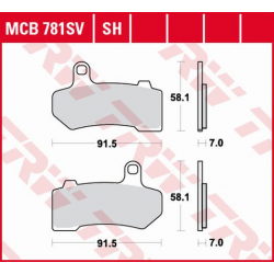TRW Lucas, brzdové desky KH409 Sinter Street Harley-Davidson 1130 / 1250 / 1584 / 1690 / 1750 / 1800 / 1870 / 1923 06-21,zadní