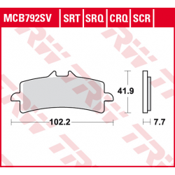 TRW Lucas, brzdové desky KH447 Sinter Street Aprilia RSV4 09-, DUCATI V4 PANIGALE 18-, PANIGALE 1299 15-, Kawasaki H2 15-, ZX1