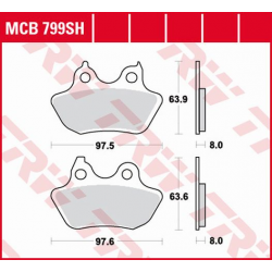 TRW Lucas, brzdové desky KH434 Sinter Street Harley Davidson 1450 / 1584 / 1800 06-10, zadní