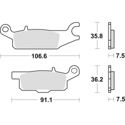 TRW Lucas, brzdové desky KH443 Sinter Offroad, Yamaha RAPTOR YFM 250 08-20, GRIZZLY YFM 550 09-20, GRIZZLY YFM 700 07-20, levá s