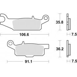 TRW Lucas, brzdové desky KH443 Sinter Offroad, Yamaha RAPTOR YFM 250 08-20, GRIZZLY YFM 550 09-20, GRIZZLY YFM 700 07-20, pravá