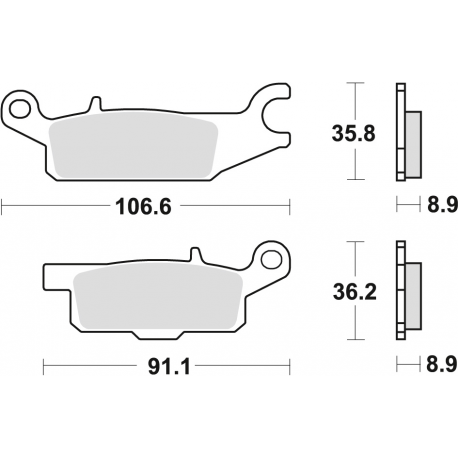 TRW Lucas, brzdové desky KH445 Sinter Offroad, Yamaha GRIZZLY YFM 550 09-20, GRIZZLY YFM 700 07-20, zadní