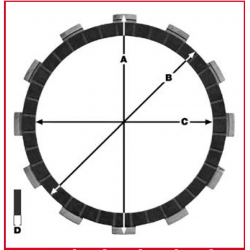 TRW Lucas, spojkové lamely, Honda VF 750 83-84, XRV 750 90-03, PC 800 89-98, (EBS1167)